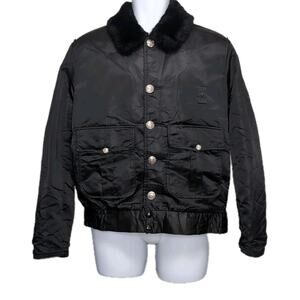 VTG Tuffy Jac Fire Fighter Department Bomber Jacket Mens Size 40L / M Black READ
